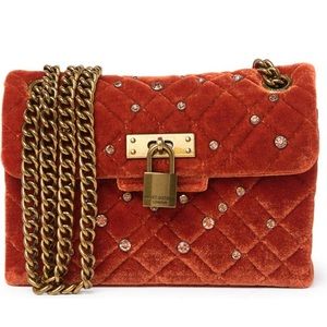 Kurt Geiger Velvet Mini Brixton Lock Bag